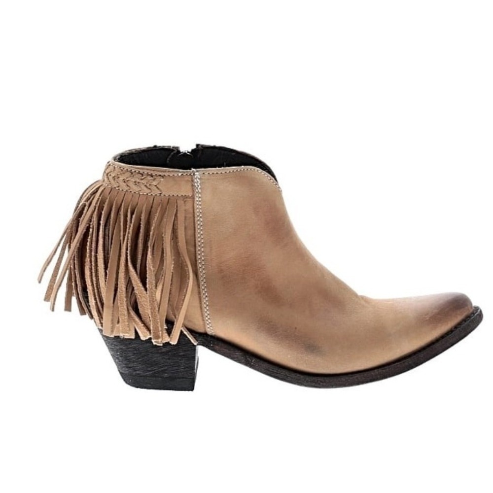 Old Gringo Fringe Ankle Boots Women 7.5 Tan Western Boho‎ Chic Handcrafted